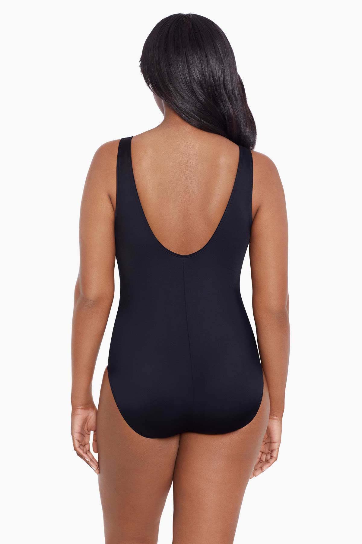 LONGITUDE- Ruffle Surplice Long Torso One Piece Swimsuit
