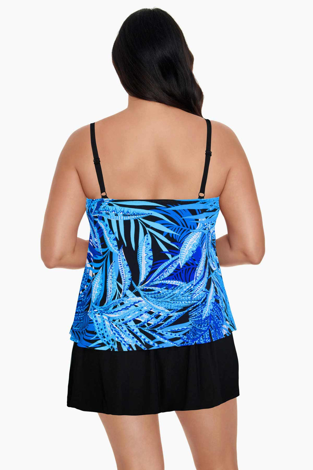 LONGITUDE- Ruffle Faux Skirtini W/ Pockets Long Torso One Piece Swimsuit