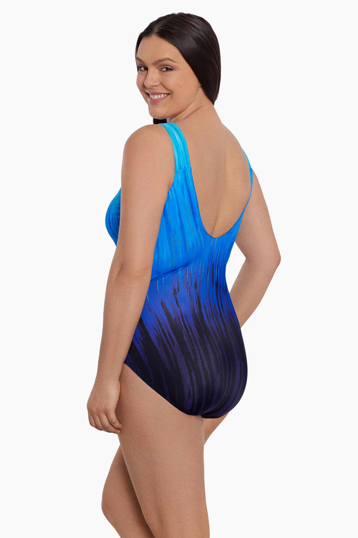 LONGITUDE- Scoopback High Neck Tank Long Torso One Piece Swimsuit
