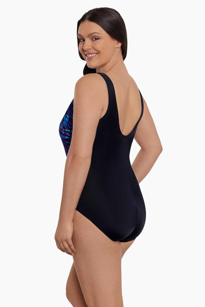 LONGITUDE- Belted Surplice Long Torso One Piece Swimsuit