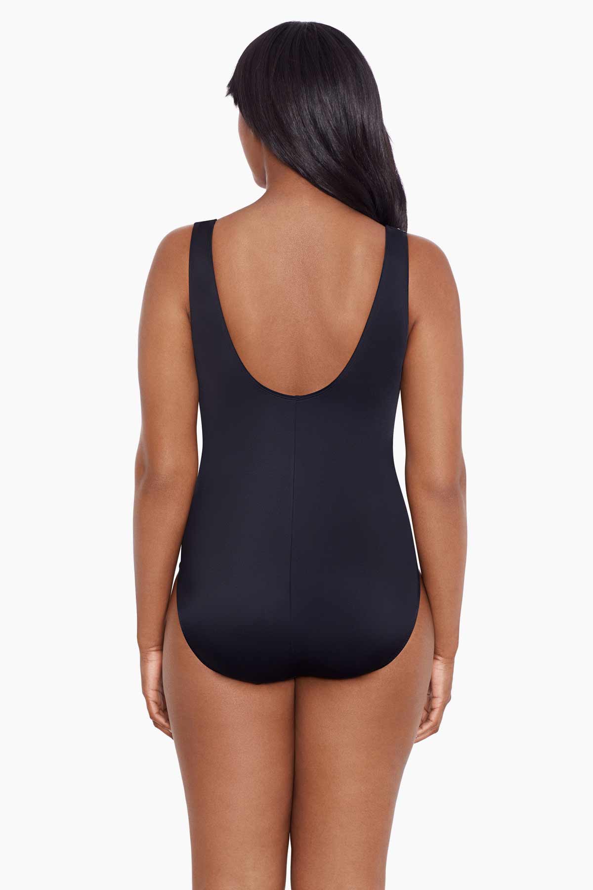 LONGITUDE- Wrap Sash Tank Long Torso One Piece Swimsuit