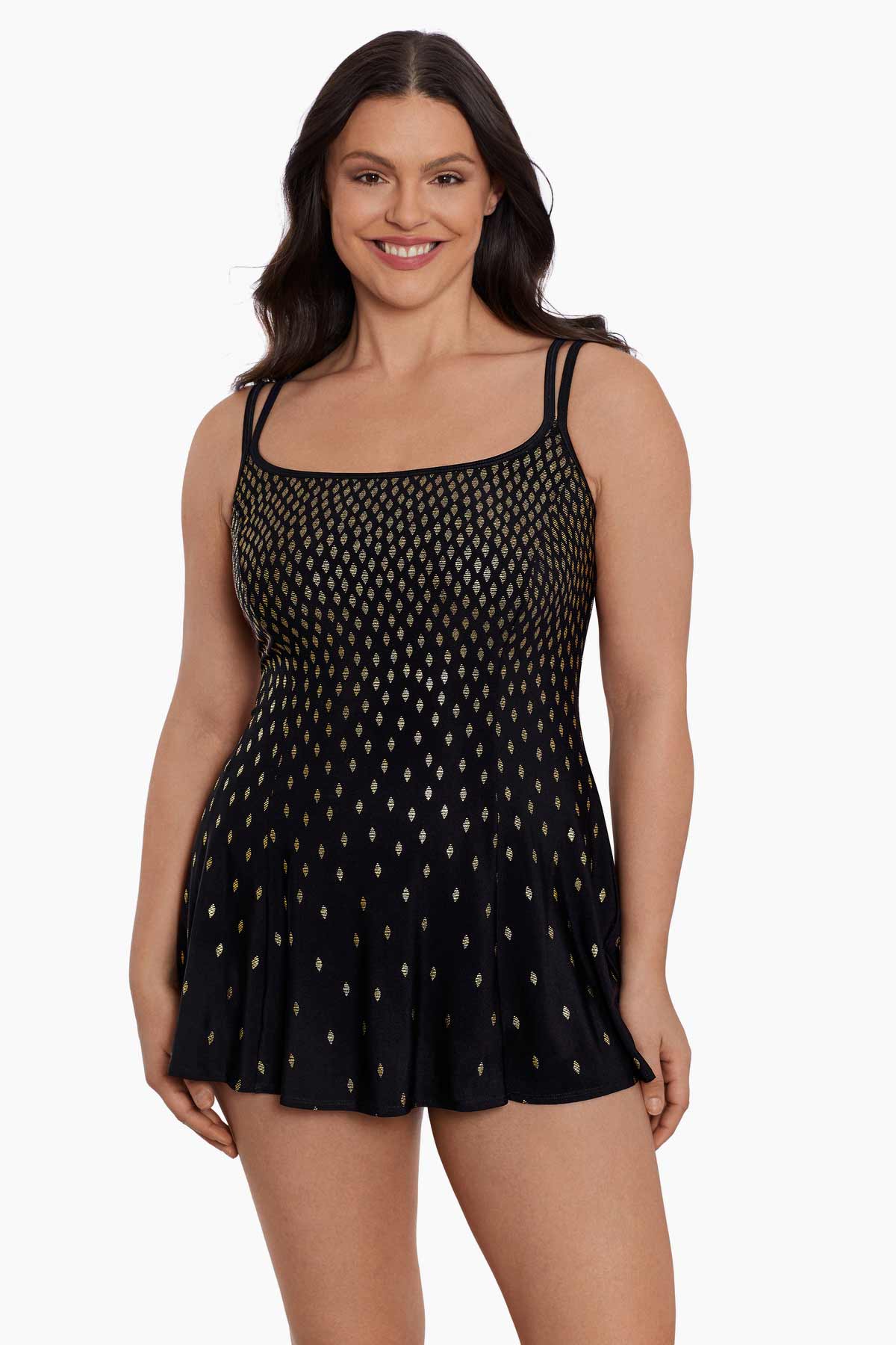 LONGITUDE- Princess Seam Long Torso Swim Dress