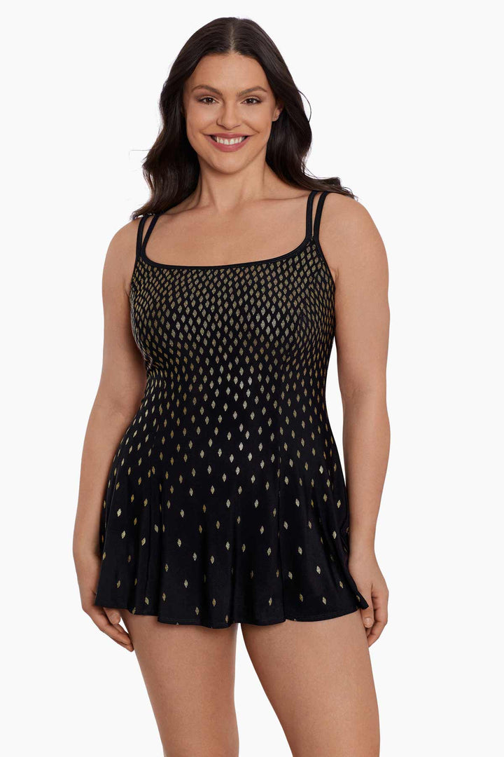 LONGITUDE- Princess Seam Long Torso Swim Dress