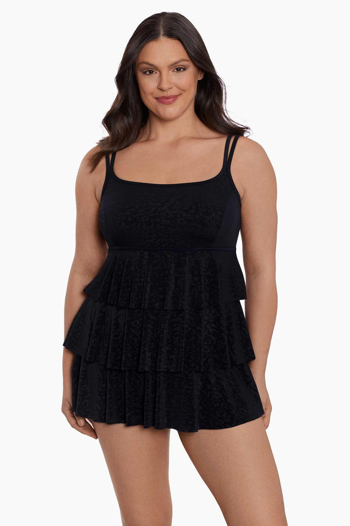LONGITUDE- Triple Tier Long Torso Swim Dress