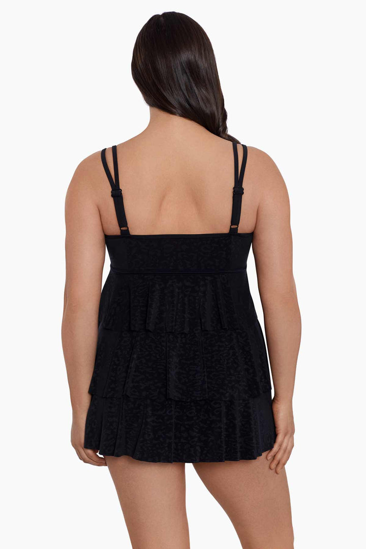 LONGITUDE- Triple Tier Long Torso Swim Dress