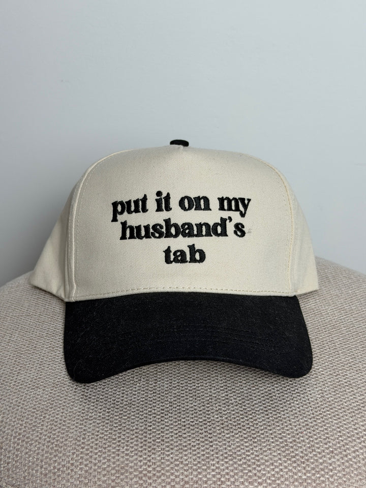 PUT IT ON MY HUSBAND'S TAB EMBROIDERY CANVAS CAP