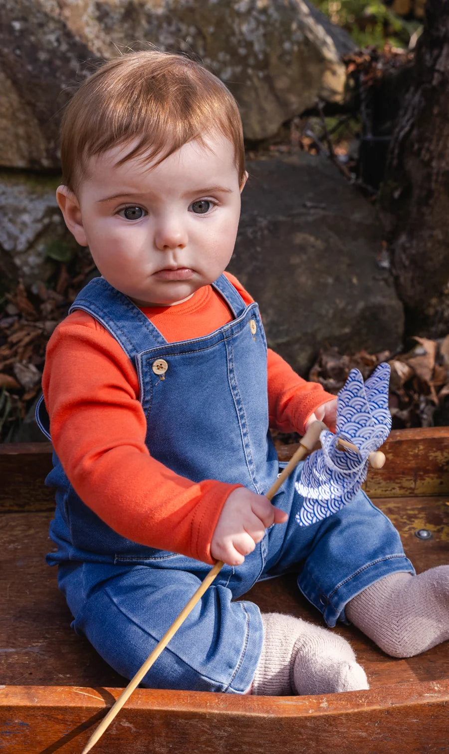 DEUX PAR DEUX - KID'S FRENCH TERRY DENIM OVERALL
