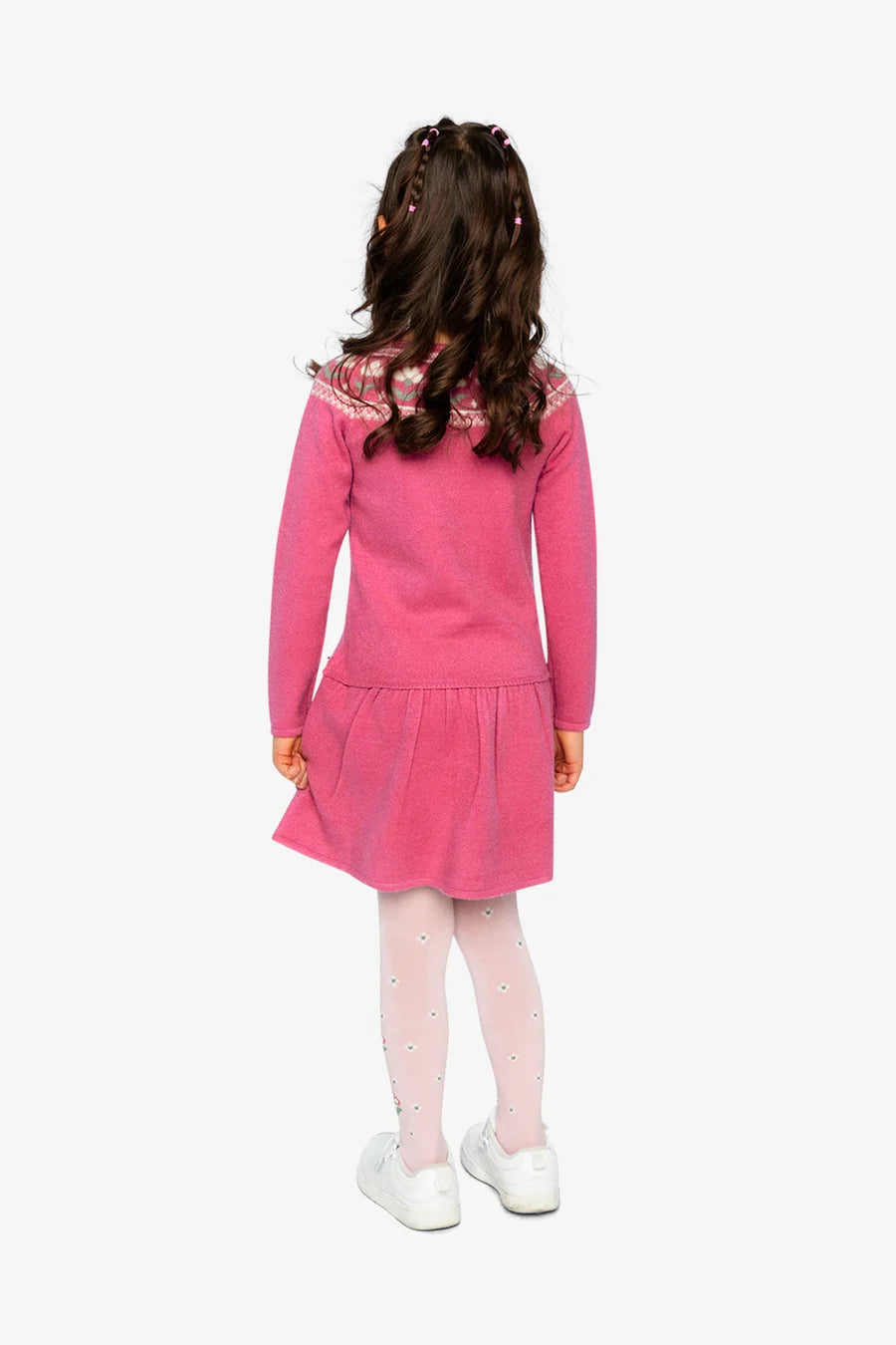 DEUX PAR DEUX - KNITTED DRESS WITH FLOWER JACQUARD