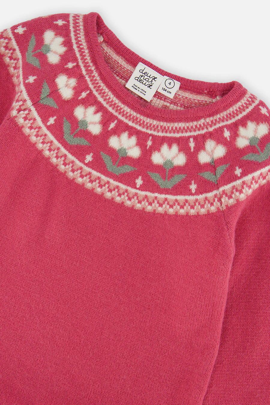 DEUX PAR DEUX - KNITTED DRESS WITH FLOWER JACQUARD