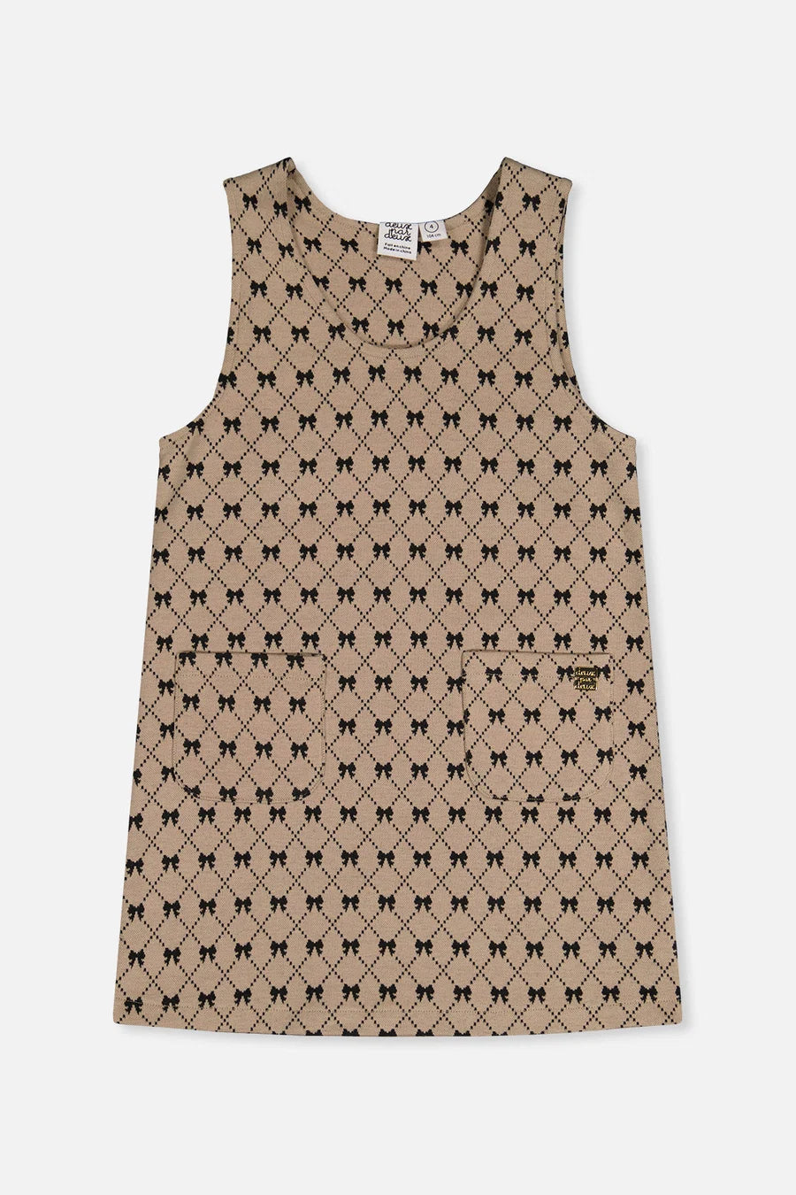 DEUX PAR DEUX - KID'S BEIGE BOW TIE JUMPER