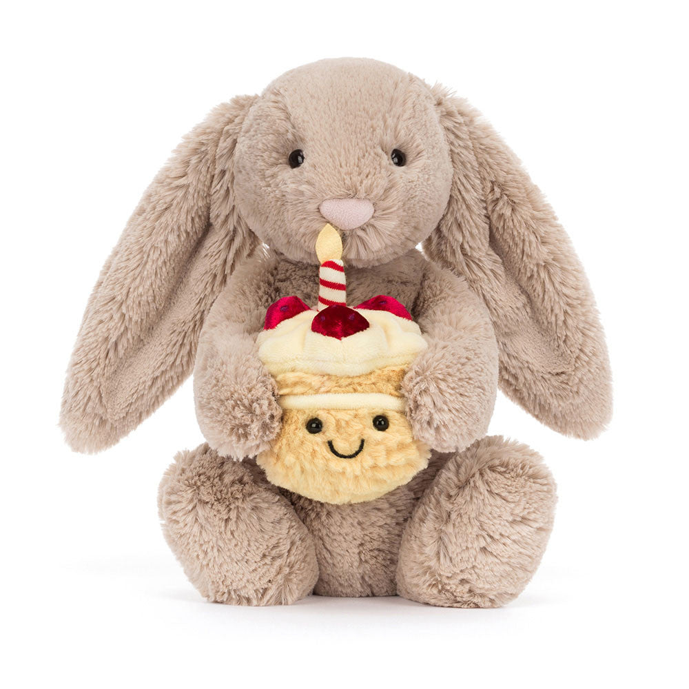 JELLYCAT - PLUSH TOY BASHFUL BEIGE BUNNY 'BIRTHDAY'