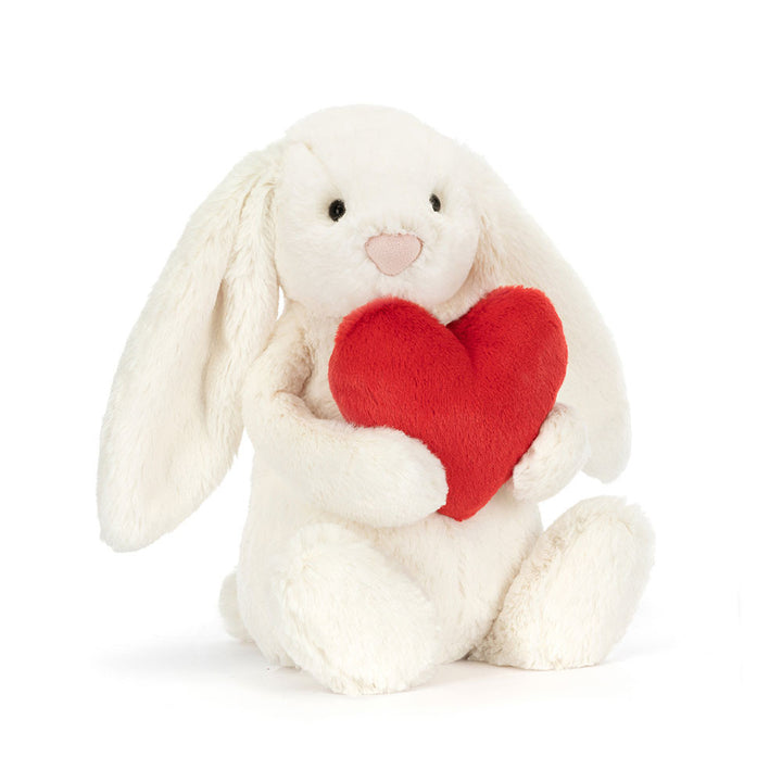 JELLYCAT -  PLUSH TOY BASHFUL RED LOVE HEART BUNNY