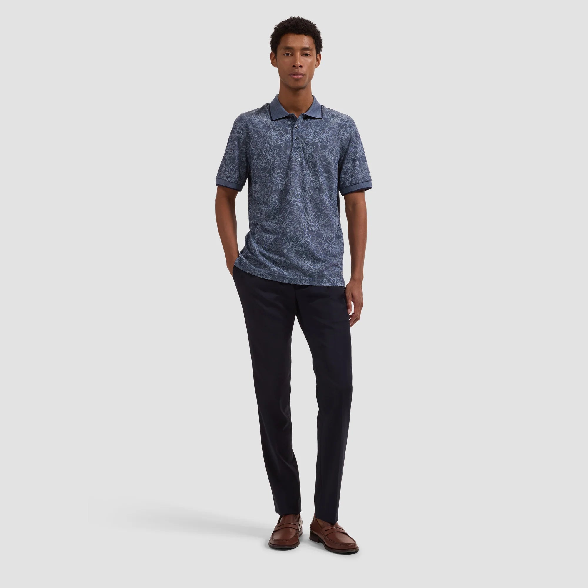 BUGATCHI - S/S THREE BUTTON POLO JF2007F17