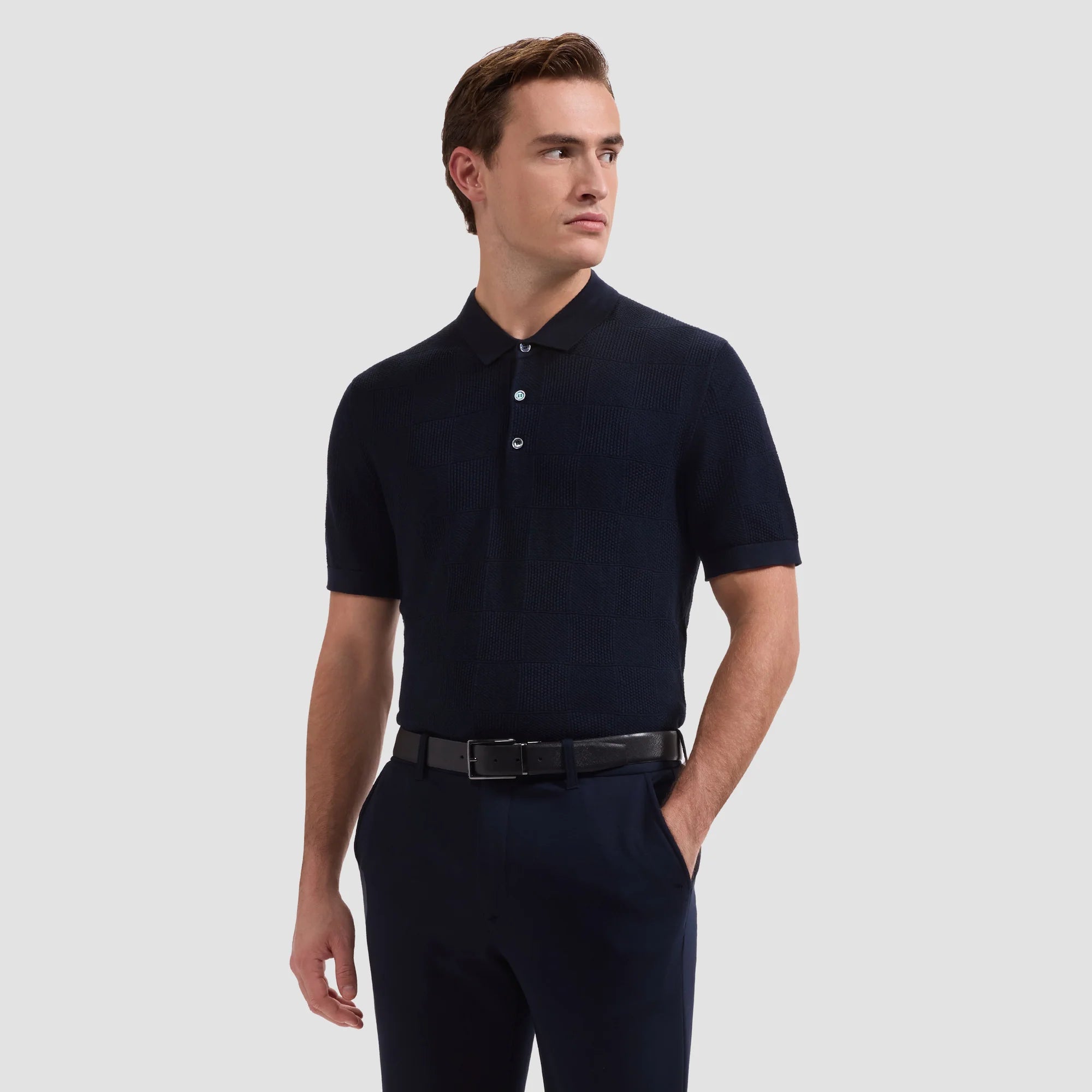 BUGATCHI - S/S 3 BUTTON POLO SWEATER JH262PO1