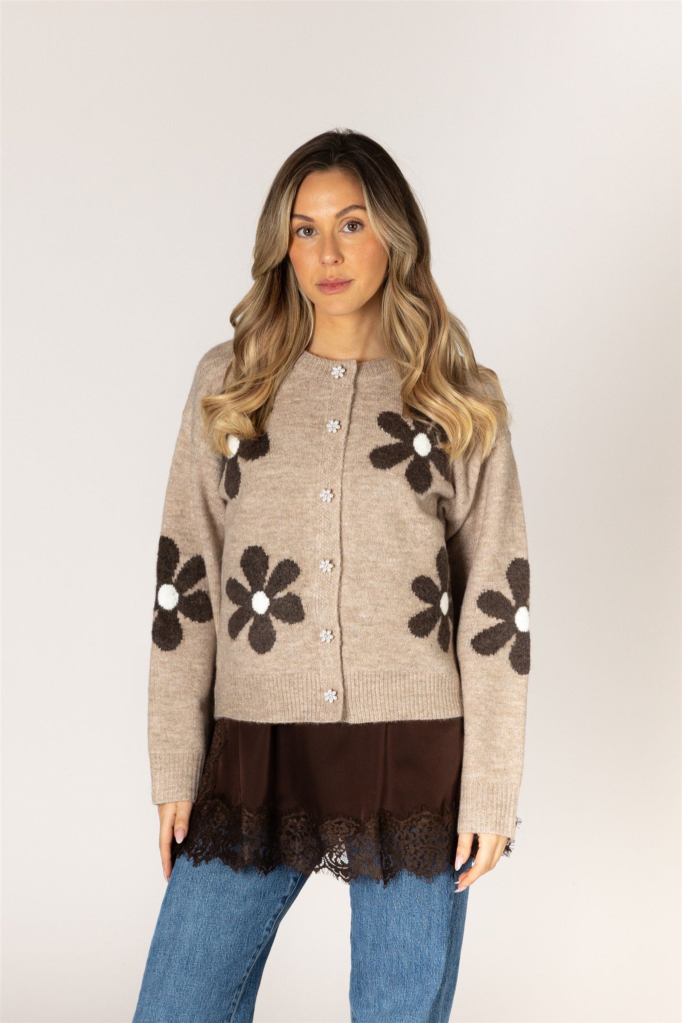 LYLA & LUXE - JORGIE NOVELTY FLOWER CARDI