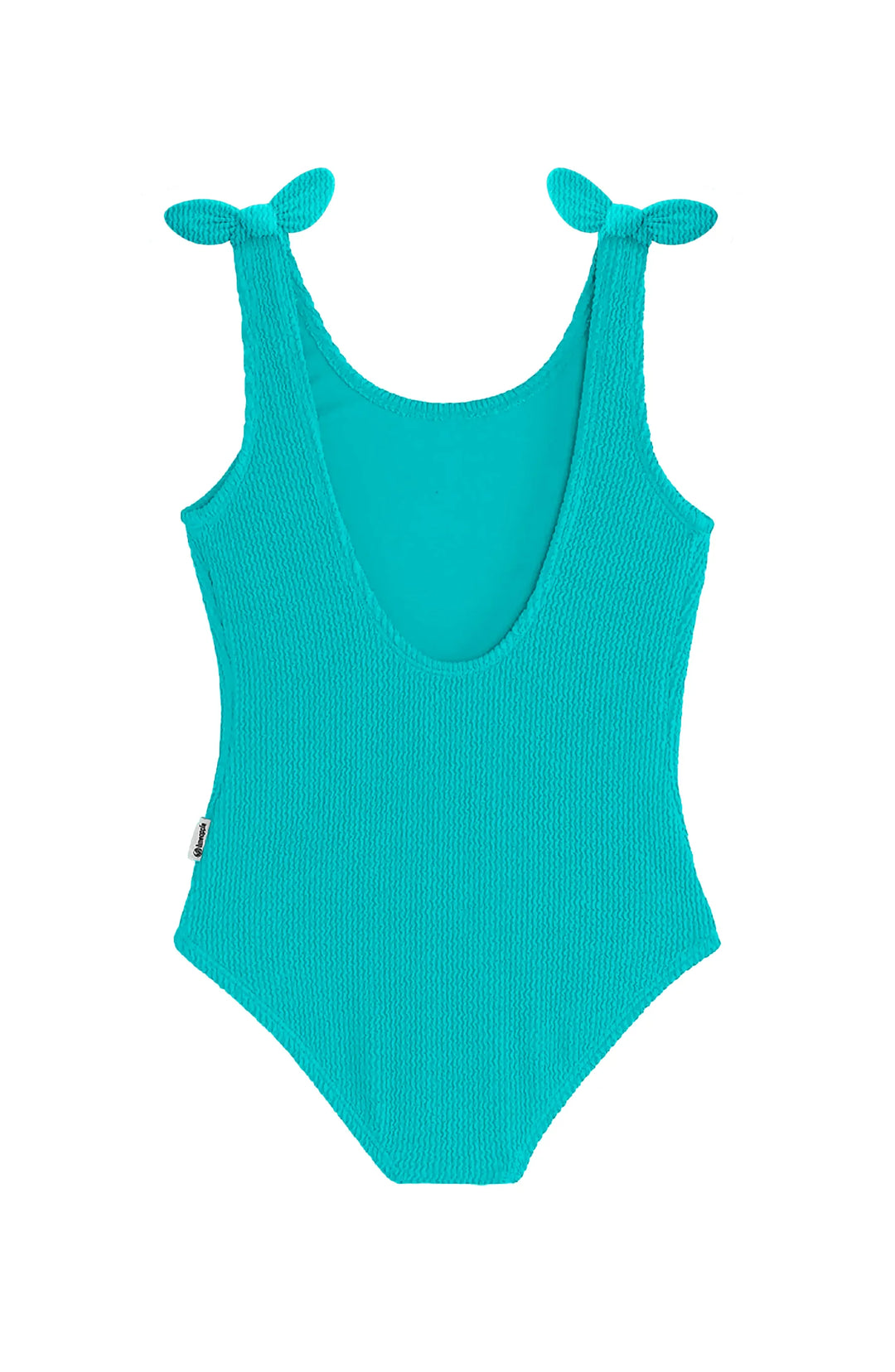 LIMEAPPLE -Kaya Crinkle Bow Tie One Piece - Turquoise
