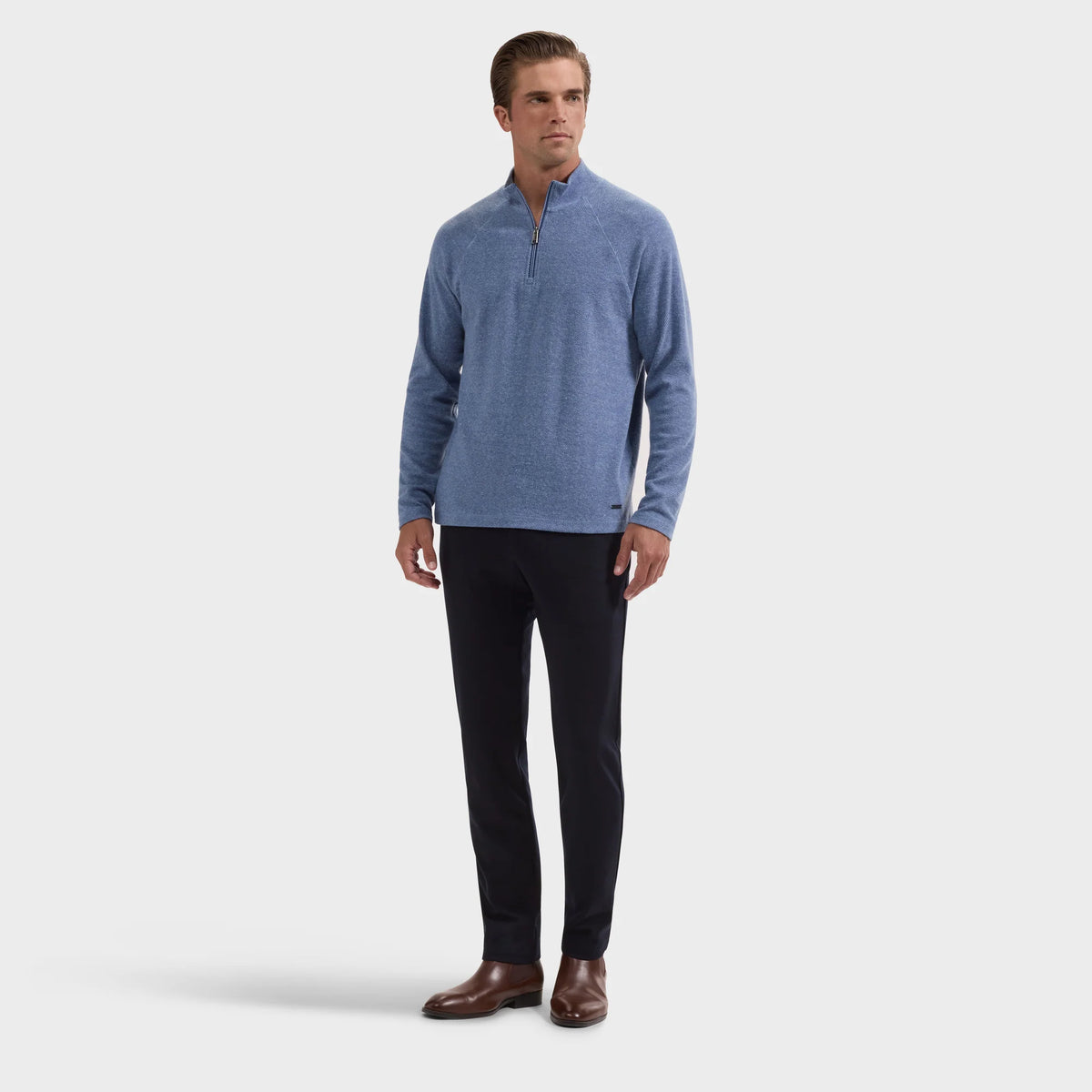 BUGATCHI - Chevron Quarter-Zip Pullover