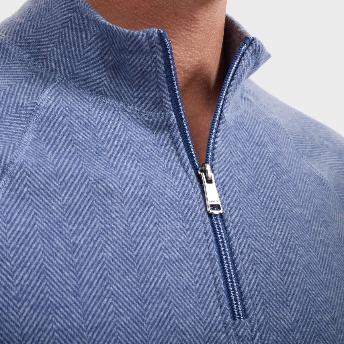 BUGATCHI - Chevron Quarter-Zip Pullover