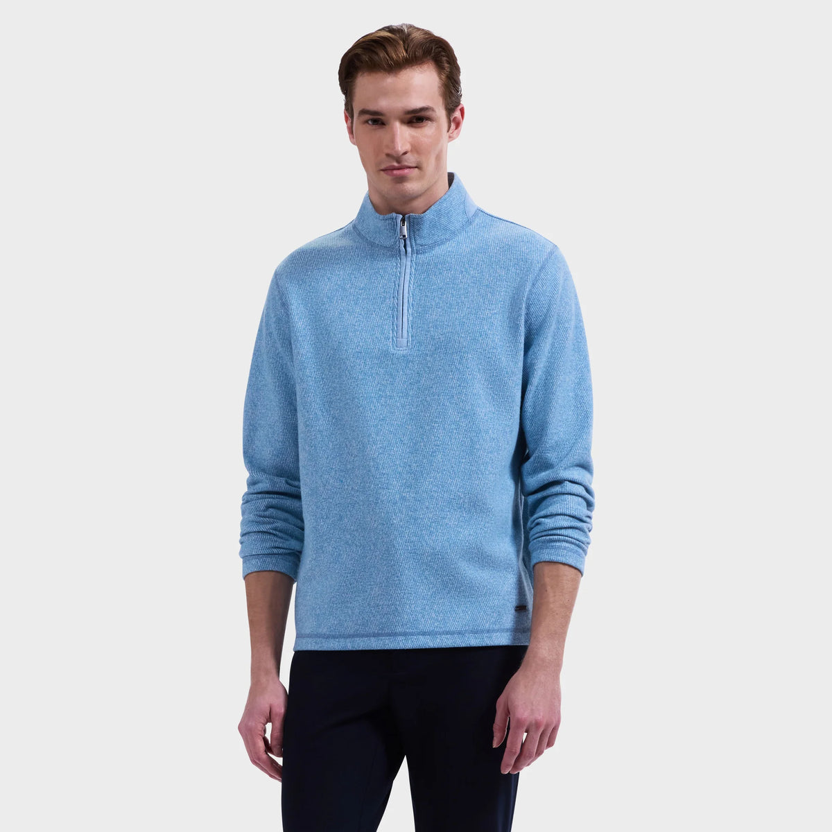 BUGATCHI - MEN'S MICRO STRIPE QUARTER-ZIP PULLOVER
