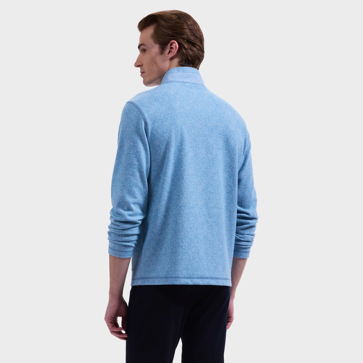 BUGATCHI - MEN'S MICRO STRIPE QUARTER-ZIP PULLOVER