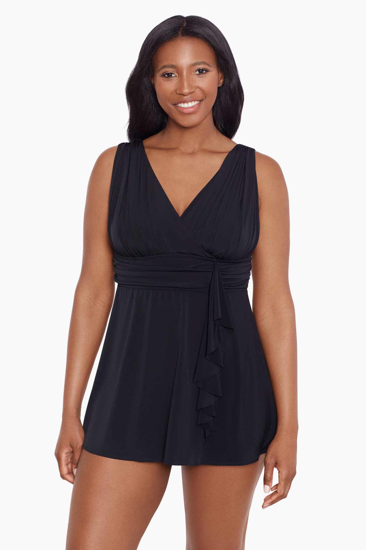 LONGITUDE- Ruffle Goddess Long Torso Swim Dress