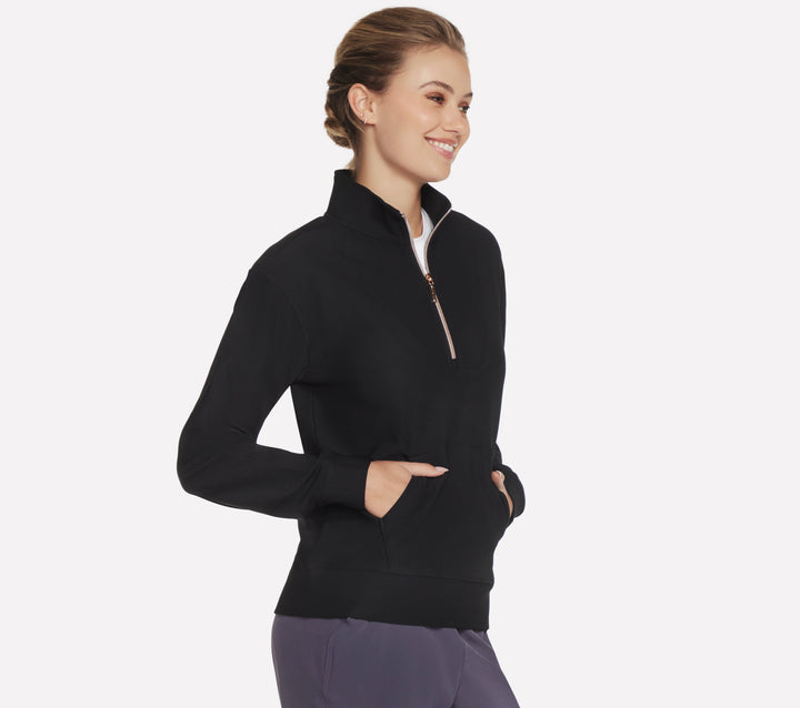 SKECHERS-WOMEN'S GO LUXE RIB 1/4 ZIP JACKET