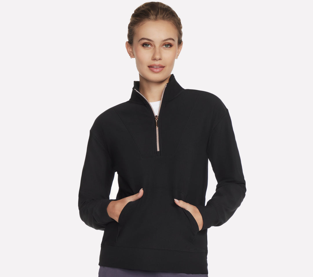 SKECHERS-WOMEN'S GO LUXE RIB 1/4 ZIP JACKET