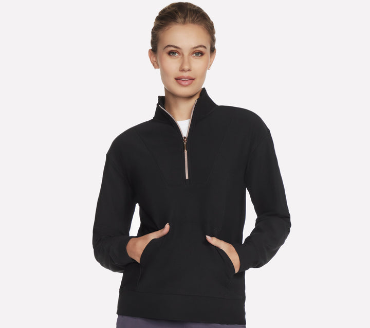 SKECHERS-WOMEN'S GO LUXE RIB 1/4 ZIP JACKET