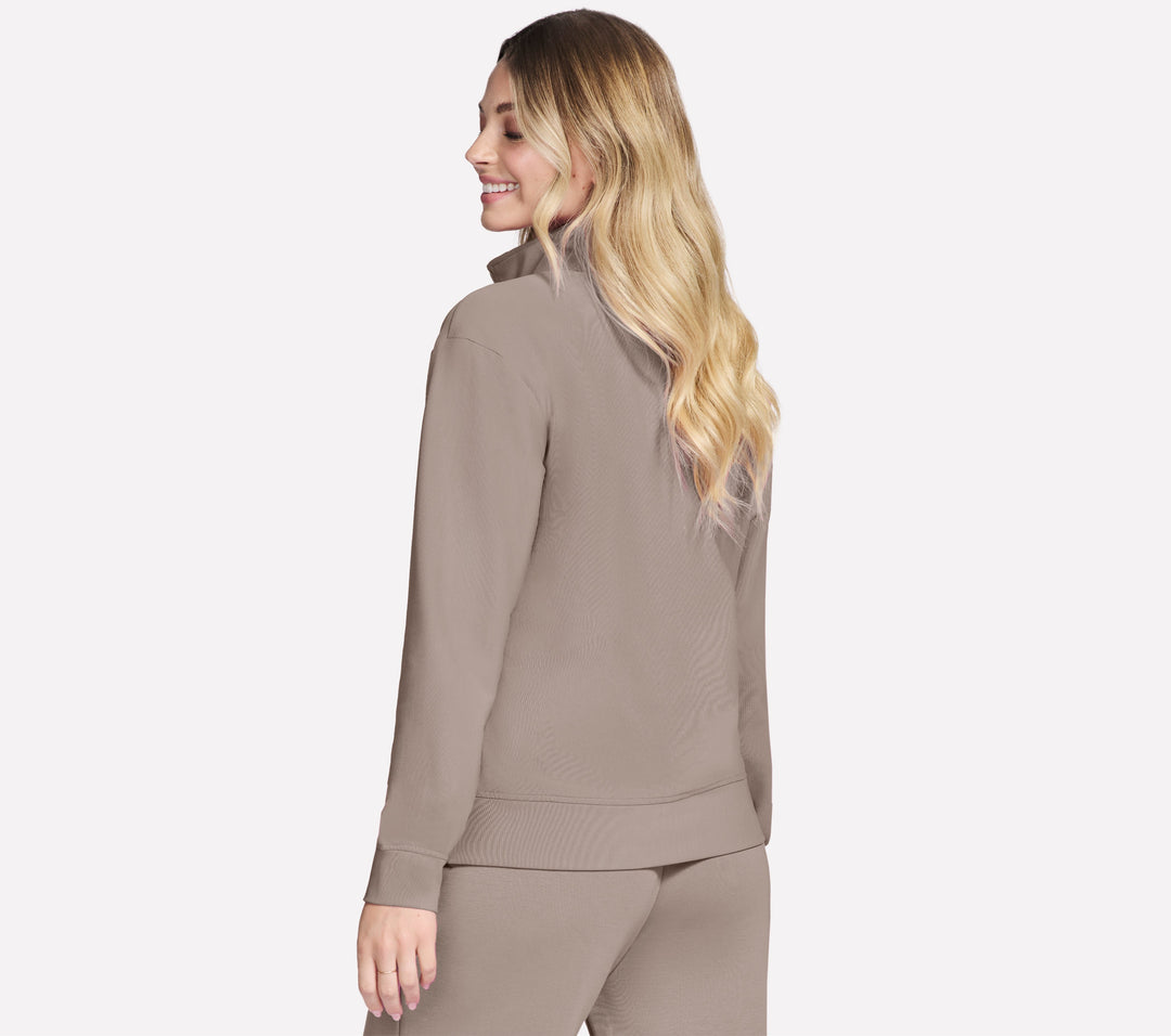 SKECHERS-WOMEN'S GO LUXE RIB 1/4 ZIP JACKET