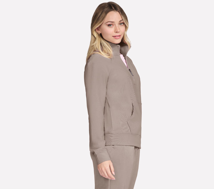 SKECHERS-WOMEN'S GO LUXE RIB 1/4 ZIP JACKET