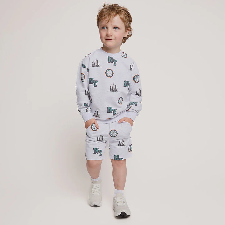 MILES THE LABEL - BOY SWEATSHIRT KNIT-HEATHER GREY LT. 26SMW03T02-Y