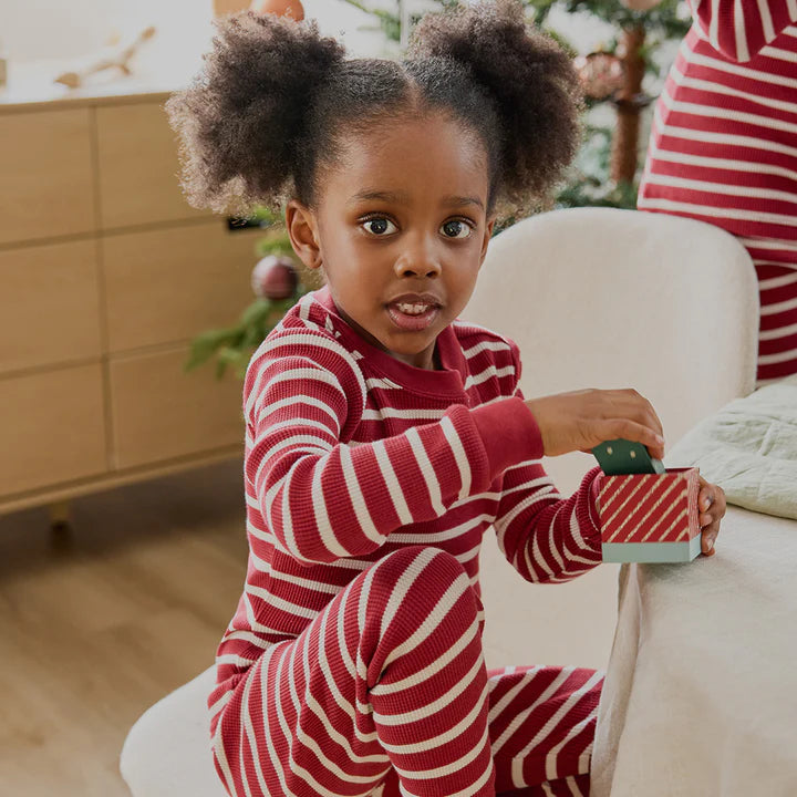 PETIT LEM - KIDS SCARLET RED STRIPED PJ SET