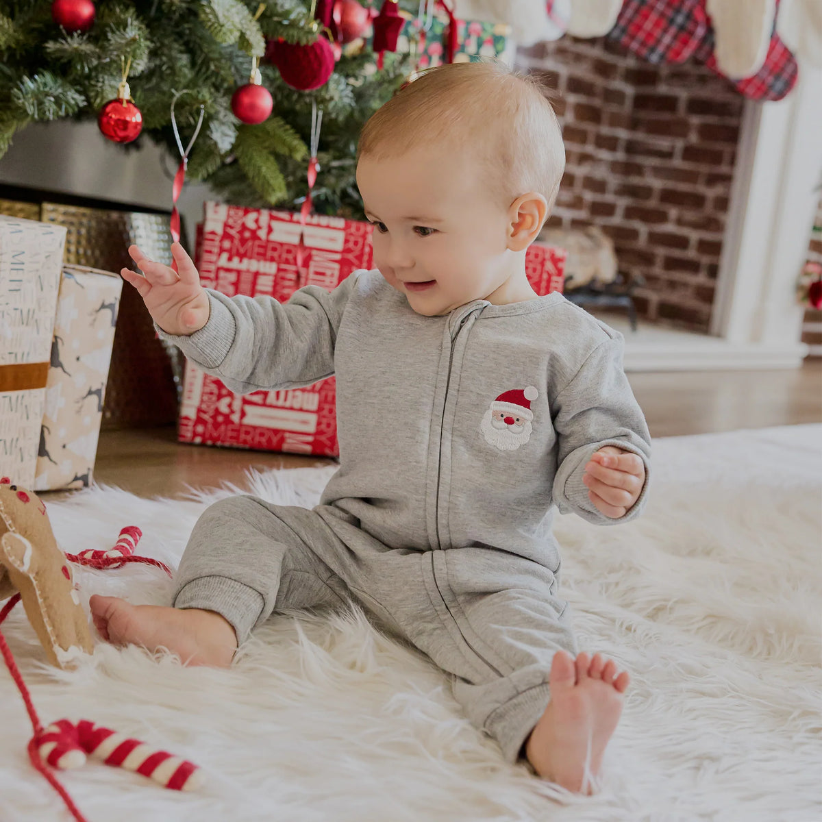 PETIT LEM - SANTA BABY PLAYSUIT