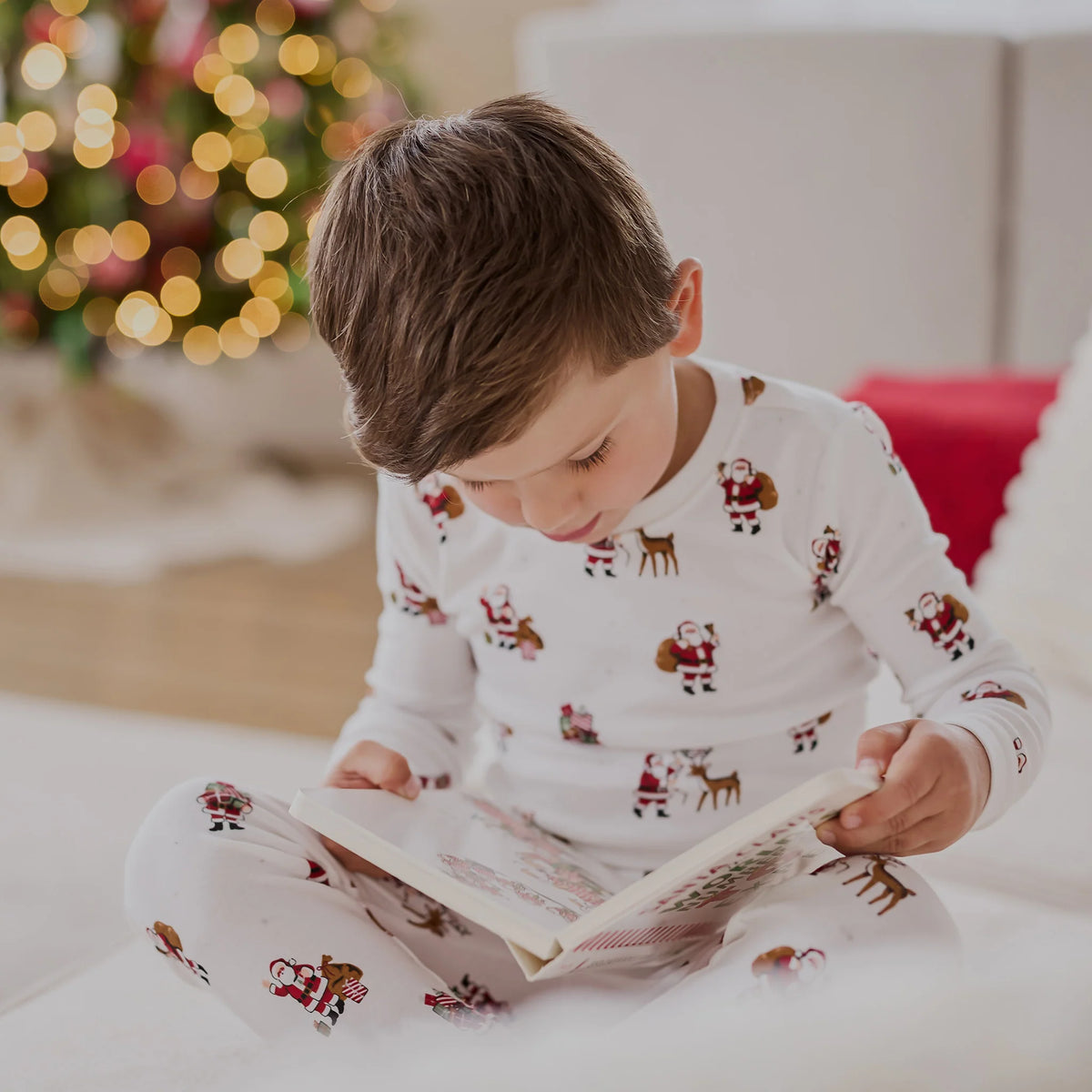 PETIT LEM - KID'S SANTA'S BIG NIGHT PRINT PJ SET