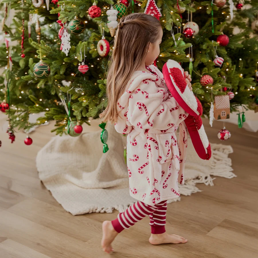 PETIT LEM - GIRLS CANDY CANE PRINT ROBE