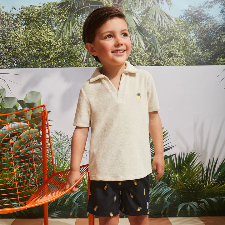 MILES THE LABEL- KIDS TERRY CLOTH POLO TOP