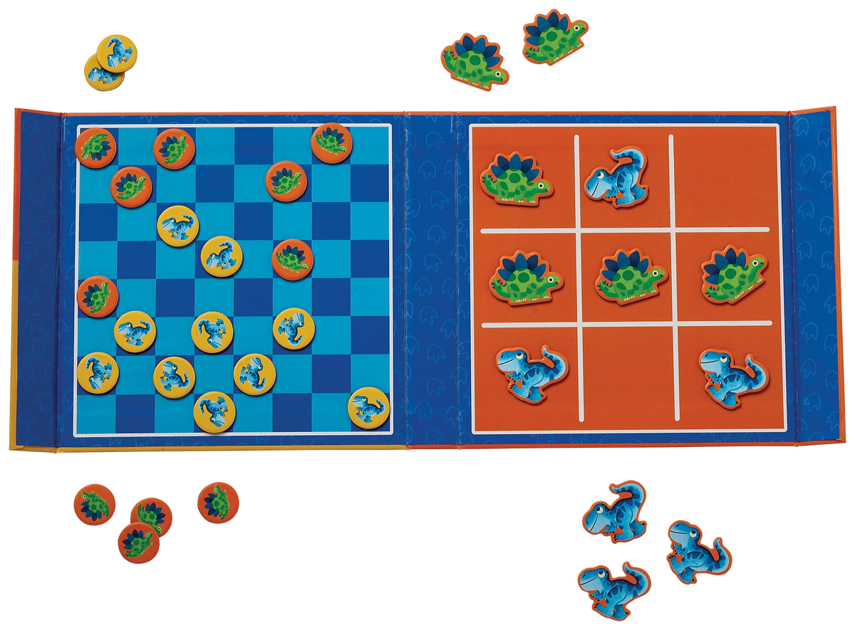 CROCODILE CREEK - MAGNETIC GAMES/TIC TAC TOE & CHECKERS DINO