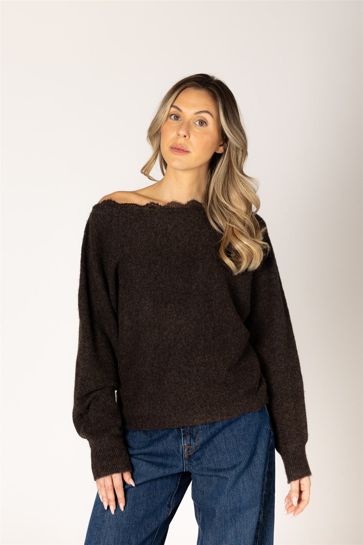 LYLA & LUXE - NOBULACE NOVELTY LACE SWEATER