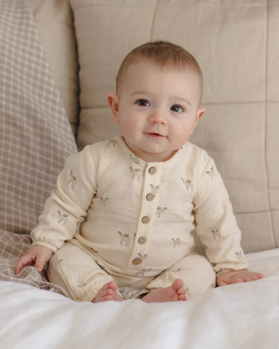 QUINCY MAE - WOVEN JUMPSUIT MOOSE