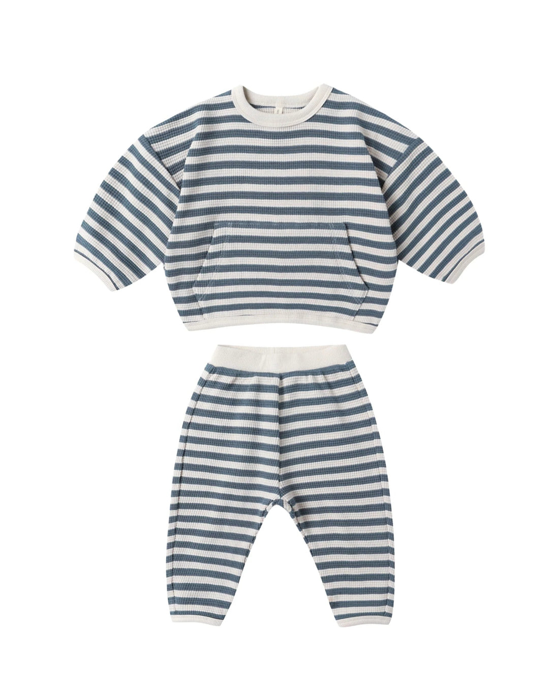 RYLEE + CRU - KIDS  Waffle Slouch Set Ocean Stripe