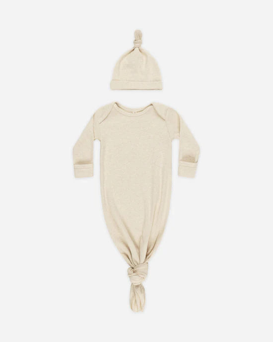 QUINCY MAE - KNOTTED BABY GOWN + HAT