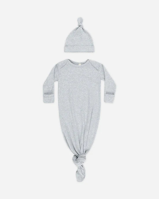 QUINCY MAE - KNOTTED BABY GOWN + HAT