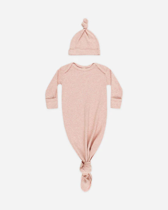QUINCY MAE - KNOTTED BABY GOWN + HAT