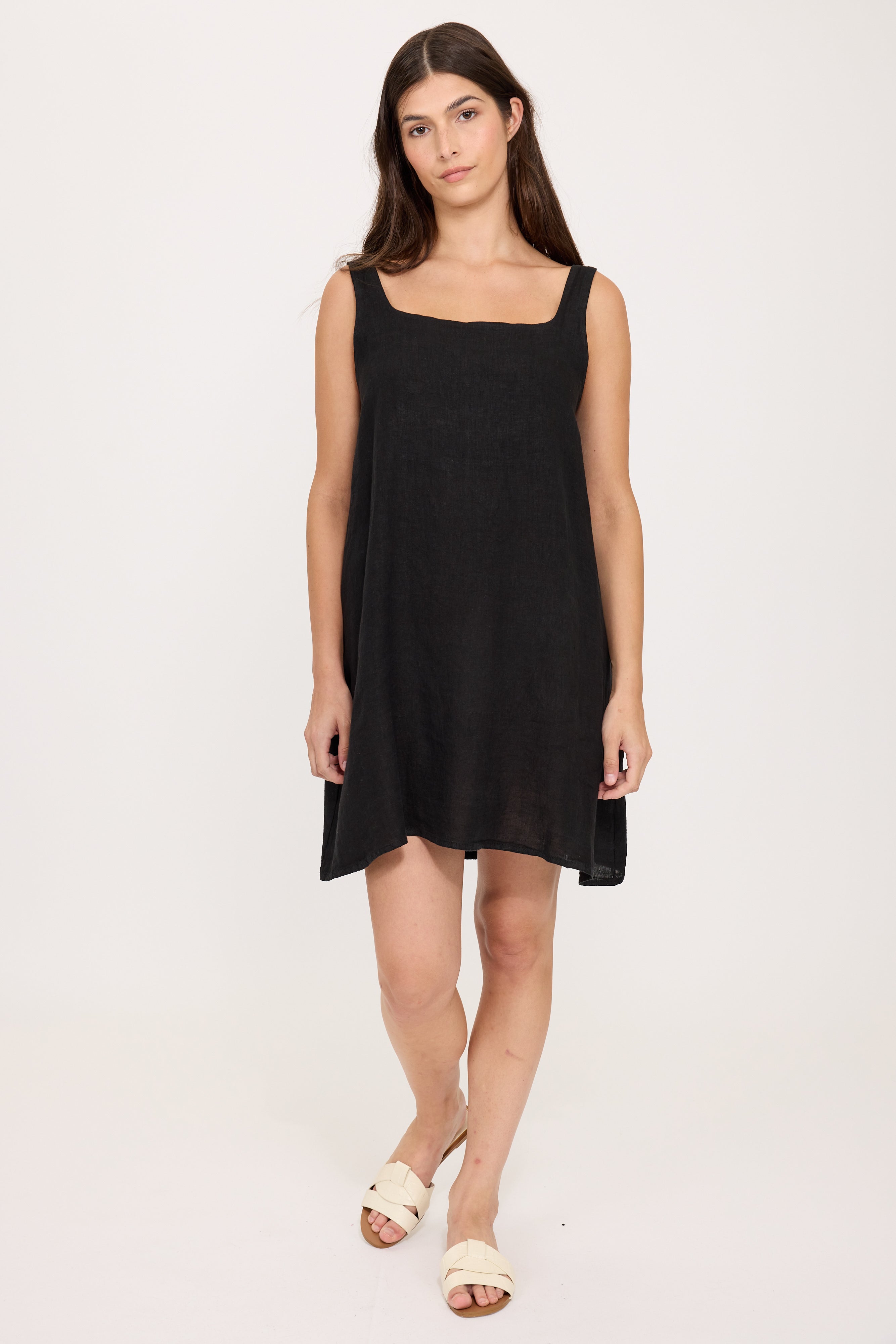 PISTACHE  - LINEN PINAFORE DRESS R-0366