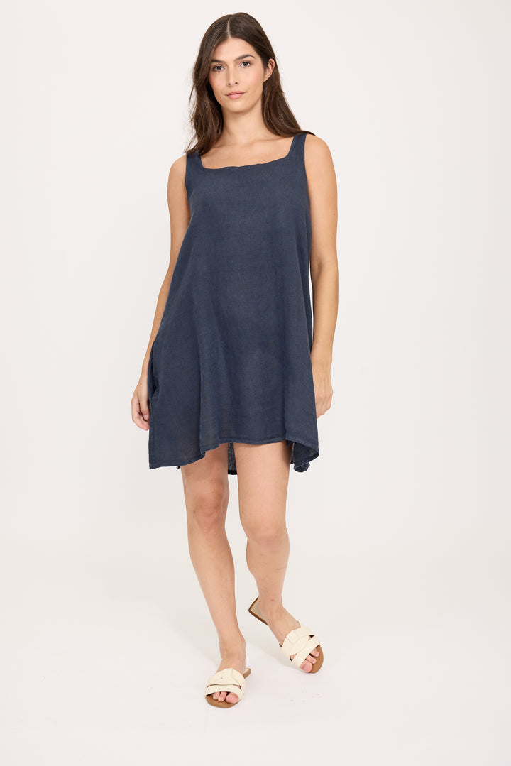 PISTACHE - LINEN PINAFORE DRESS