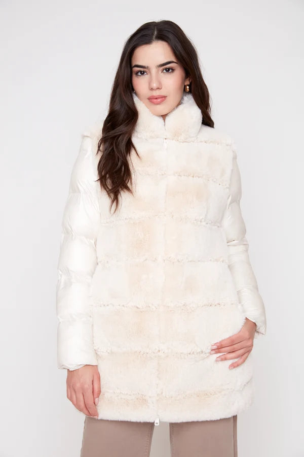 RENUAR - WOMEN'S QUILTED FAUX FUR JACKET