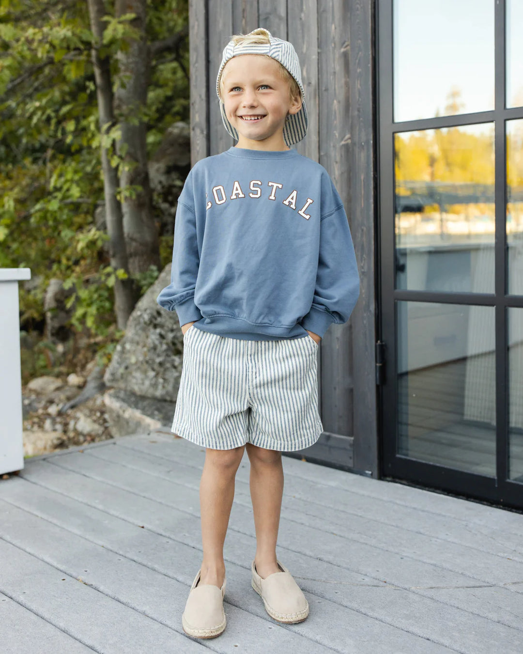 RYLEE + CRU - KIDS DAWSON SHORT RAILROAD STRIPE