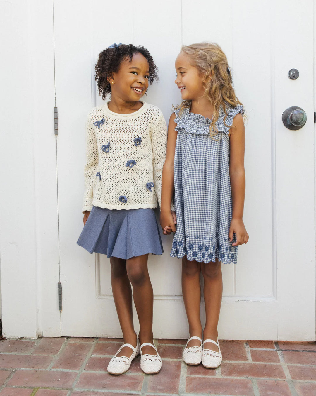 RYLEE + CRU - KIDS LENNON DRESS MARINE GINGHAM