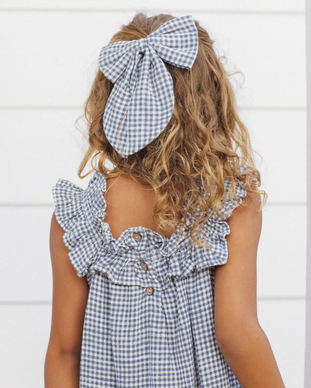 RYLEE + CRU - KIDS LENNON DRESS MARINE GINGHAM