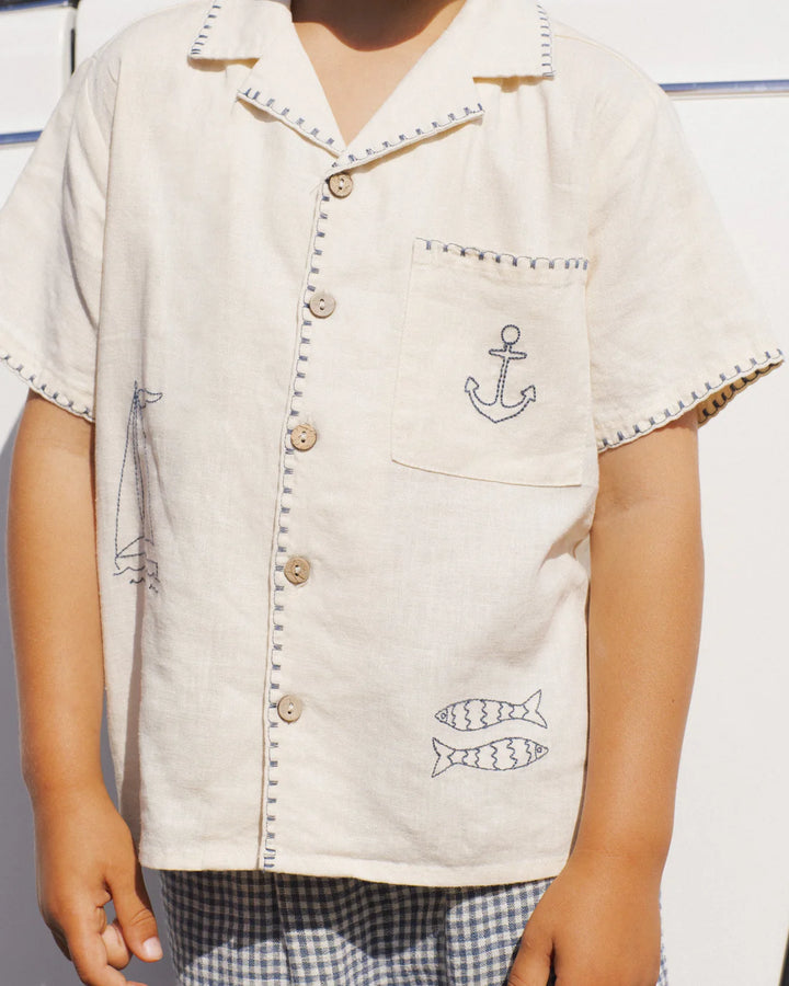 RYLEE + CRU - KIDS LAPEL COLLAR SHIRT SAILOR